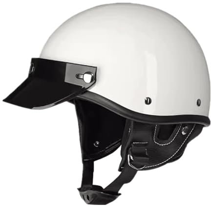 VVPEC Casco Scodella Portatile Mezzi Caschi Jet Mezzo Caschi da Motociclista Vintage Caschi Cromwell Caschi Casco A Scodella Scooter Motorino ECEDOT Omologato Mezzo Elmetto da Moto(3,S=55~56cm)