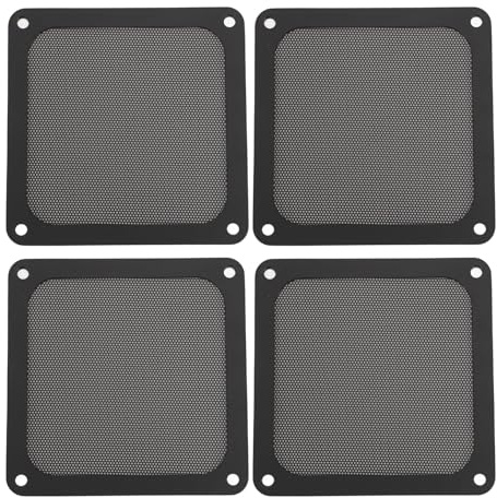 Segrehy PC fläktfilter magnetisk ram PVC dator kylare fläkt dammfilter nätgrill för PC-fodral försörjningsspår 120 mm 4 st (svart)