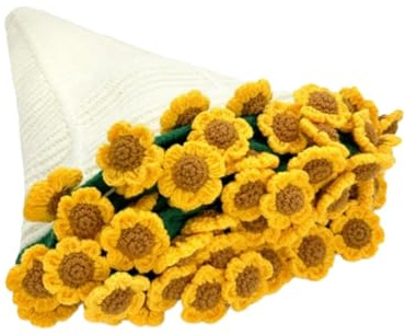 Hogvinnatil Couverture Fleurs Crochet - Couverture Tournesol Tricoté | Couverture Tournesol Crochet Pour Maison Et Voyage Ensemble Artisanal