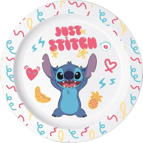 Tataway Plato hondo Disney Stitch para microondas, plato de plástico duradero para sopa y pasta | Ligero, seguro, apto para lavavajillas