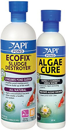 API Pond Clean and Clear Water Treatment Bundle with Water Clarifier, Sludge Remover, 473 ml and Algae Cure Algae Control, 237 ml