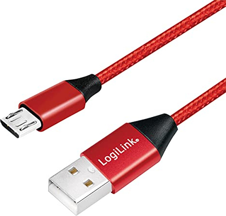 Câble de Connexion USB 2.0 Type A vers Micro-USB Rouge 0,3 m