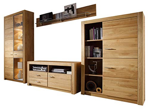 Hartford VC Wohnkombination 4-Teilig - Front: Holz - Farbe: Braun - TV Wand - Wohnzimmerwand - Wohnwand - B/H/T: 349,3 x 200 x 46,8