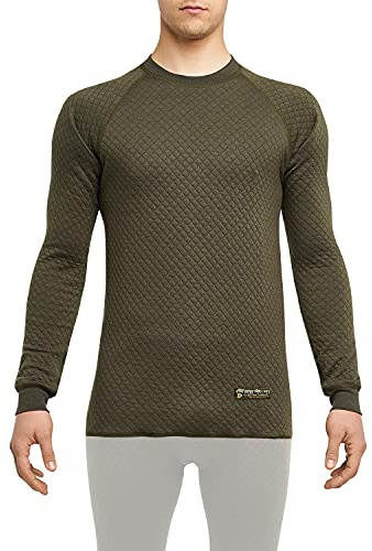 Thermowave 3 in 1 Lana Merino Strato di Base da Uomo, Camicie Termiche da Uomo, Biancheria Intima da Uomo, 330 g/m², Verde Foresta, M