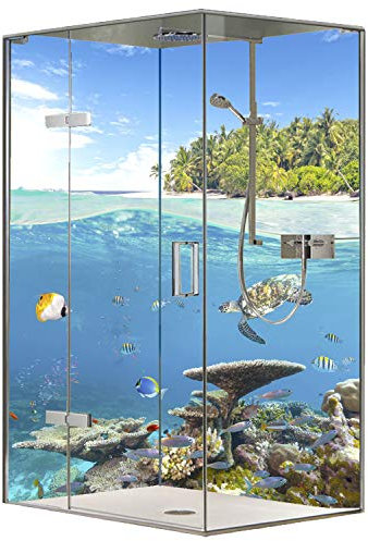 Original FLYERANDPRINT - SHOWER-PLATE, Alu-Dipond, OHNE FUGEN, Fliesenersatz, Duschrückwand, Wunschmaß, Dusche, Bad, Wandverkleidung, Wandverkleidung, DS-17-32 (Set mit 2 Platten, 80 x 200 cm)