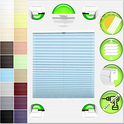 Pliseerollo Plissee Ohne Bohren plissiert Fensterrollo Klemmfix Faltrollo Jalousie Sonnenschutz Lichtdurchlassig 70x180 cm