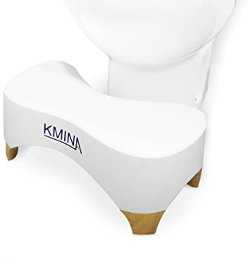 KMINA Taburete para Inodoro (18 cm de Altura), Taburete Fisiológico con Superficie Antideslizante, Squatty Potty para el Estreñimiento