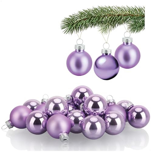 COM-FOUR® 20x Mini-Christbaumkugeln aus Glas - kleine Weihnachtskugeln für die Weihnachtsdekoration - Baumschmuck für den Weihnachtsbaum - Ø 3 cm