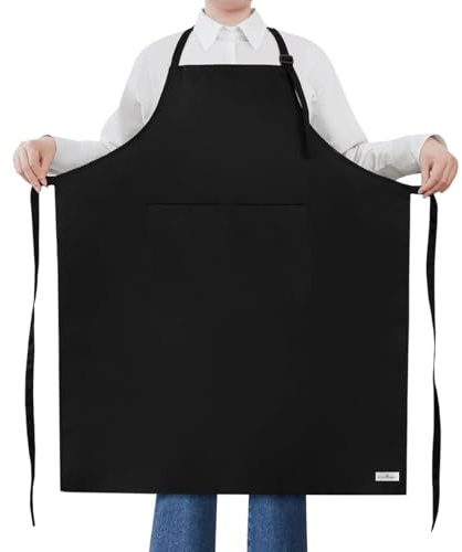 ROTANET Extra Large Apron for Men Adjustable Bib Aprons with 2 Pockets Cooking Kitchen Bbq Grilling Big for Women Chef Water & Oil Resistant Black 2 Pack