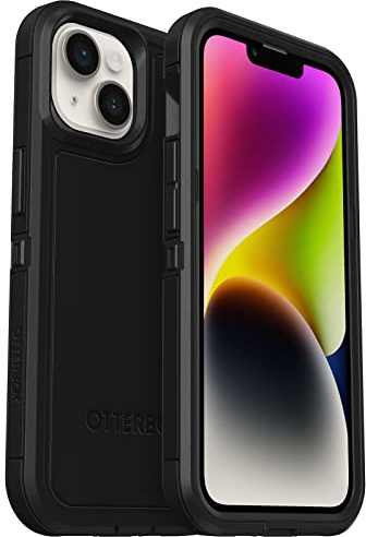OtterBox Schutzhülle für iPhone 14 & iPhone 13 Defender Series XT – schwarz, ohne Bildschirm, robust, rastet an MagSafe mit Schlüsselband
