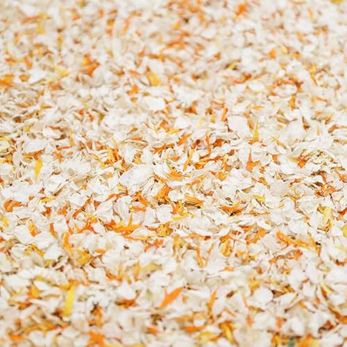 Natural Dried Delphinium Flower Petal Wedding Confetti or Pot Pourri - Biodegradable & Eco-Friendly (1 Litre, Gold Cornflower & Ivory)