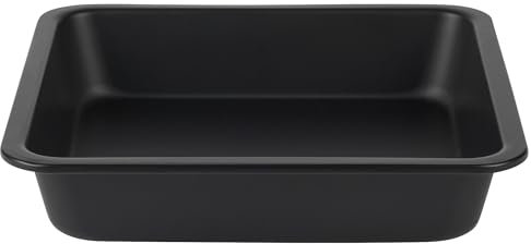 Salter BW12553EU7 Bandeja para hornear y asar - molde para pastel profundo, apto para horno hasta 220°C, libre de PFOA, para brownies/pasteles de cumpleaños, negro, 23 cm