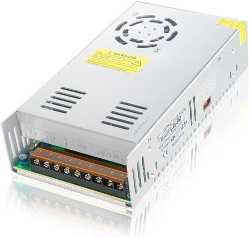 NUOFUWEI DC 48V 10A 480W Fuente de Alimentación Transformador 220V/110V CA a CC 48Volt 10A 480W Fuente Alimentación para 48V Drive Sensor System Lamp Meter Controller Servos Electric Motor