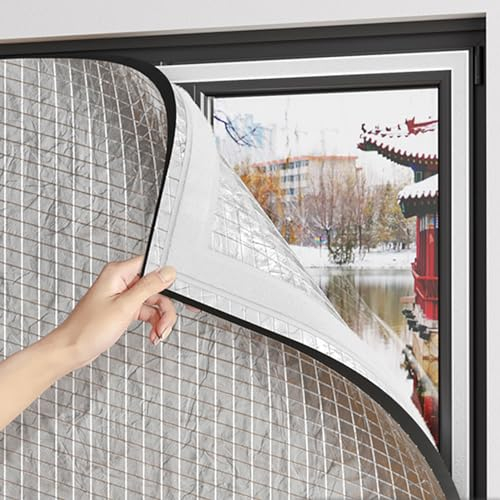 Kälteschutzfolie Fenster Aluminiumfolie Wärmeisolierung Reflektierende Folie Thermo Cover Fenster-Isolierfolie Kälteschutz und Wärmeschutz im Winter (60x60cm/24x24in)