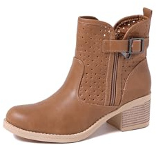 QUEEN HELENA Stivaletti Bassi Traforati con Tacco Basso Casual Donna X30-107