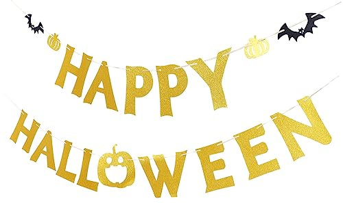 ibasenice Halloween-Brief-Pull-Flagge Ostereier aus Holz zum Basteln Halloween-Flagge Ornament Flaggen Banner für Halloween Halloween-Party-Banner Buchstabe Dekorationen Papierfahne Ammer