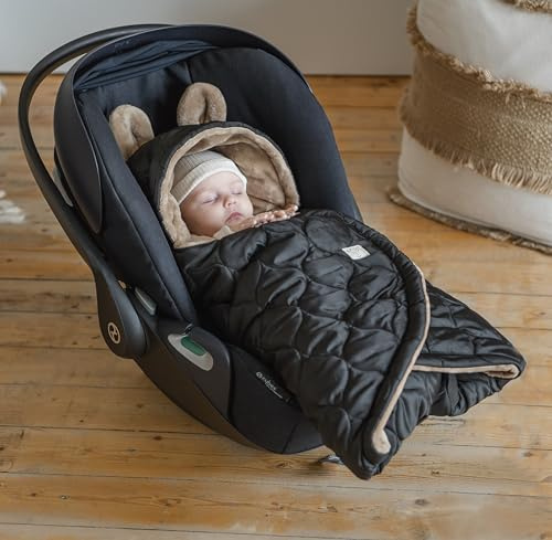 Kaiser 65304 Recy Small Babyschalen Wrap Fußsack (black/light brown)