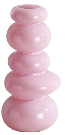 Klare Blasenglasvase, Eiförmige Vase, Kieselförmige Vase, Niedliche Einzelne Blumenvase, Flippige Vasen-Ästhetik, Hydroponische Vase, Blumenarrangement für Zuhause, Wohnzimmer, Schlafzimmer,(Lila)