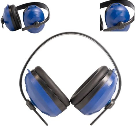 DETERMONDO Cuffie Antirumore Lavoro, Protezione Acustica per Dormire Studiare Donne e Uomini Blu Regolabili con Cuscinetti Morbidi
