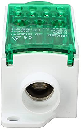 Trailer Wire Connection Box,Splicing Din Rail Single Pole Power Distribution Box 690V 250A for Kitchen Bathroom Lighting Device (Green)