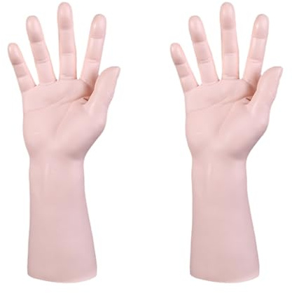 2 Stück Zubehör zur Präsentation von Handmodellen, zur Präsentation von Schmuck, Handform, Ständer für falsche Arm, Schaufensterpuppe, Fingerausstellung, Ringe, Hände. PACKOVE