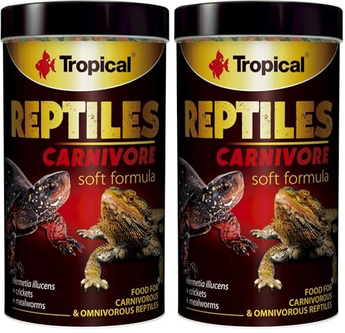 Tropical Reptiles Carnivore Soft 1000ml / 260g - Alimento para Reptiles carnívoros y omnívoros (Paquete de 2)
