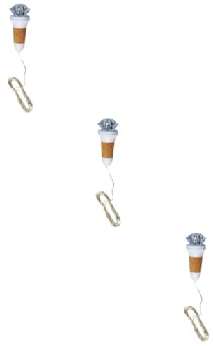 KONTONTY 3pcs String Led String Lights Cork Bottle Stopper USB Charging Cork Light for Home Decor Bottle Lamp Kit