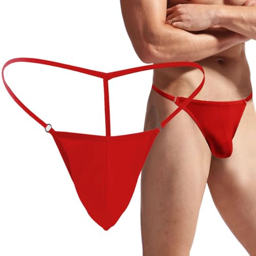 VemeFufu Perizoma Uomo Intimo - Perizoma Filo Uomo Sexy Slip - Slip Cavaliere Maschio - Perizoma Slips Uomo String Uomo 1 Pack C. Rosso, 1 confezione C. Rosso, Taglia unica