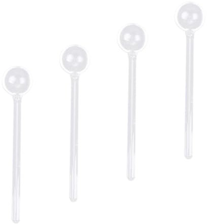 CIYODO 4stücke Transparenter Kaffeelöffel Langem Stiel Glas Honig Zuckerrührlöffel Dessertlöffel Spülmaschinenfest Glatter Kratzfester Kopf Für Kaffee Tee Und Süßspeisen
