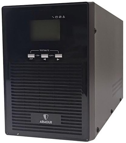 Power Armour 2000VA UPS, 1200W, LCD Screen Display, 2x UK Plugs, 3x IEC, 2x RJ45, 1x USB, Built in AVR, Software Monitoring (2000 VA)