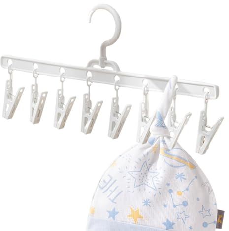 Multi -clips - Ganchos para el armario para niños, 8 clips | Práctica del pechera para la ropa, ganchos de Beateurry, móvil, tendedero, ventana, baño, solución versátil para organizar