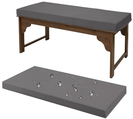 ZSWXF CojíN De Banco para Exterior Resistente A La Intemperie,CojíN De Asiento,CojíN De Banco Antideslizante,CojíN De Banco De JardíN Interior, CojíN De Sofá Impermeable,Gris,80x30x5cm
