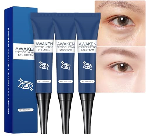 Gel per gli occhi rassodante con effetto immediato, gel Awaken Peptide per alleviare gonfiore, retinolo e peptidi per ridurre le borse lacrimali, siero antirughe contro occhiaie (3 pezzi)