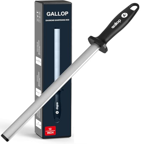 Fusil a aiguiser diamant professionnel 30 cm - aiguiseur couteaux pro - affuteur de couteaux plus efficace que pierre a aiguiser - fusil diamant compatible tous couteaux de cuisine