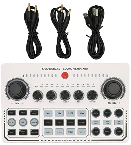 KIMISS Carte Son en Direct USB avec Canal Double et Effets Sonores Chauds, Carte Sonore Externe X50 Streaming Professionnel en Direct, Podcasting et DJ Mélangeur - électronique/Ordinateurs &
