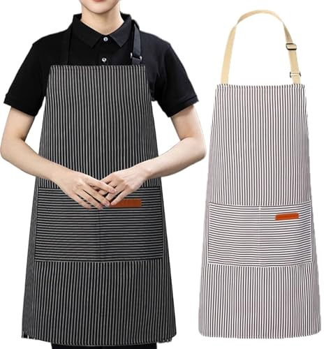 Hobngmuc Grembiule da cucina, per le faccende domestiche, con 2 tasche