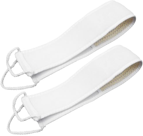 Gogogmee 2 Stück Peeling Duschbürste mit Langem Griff Natürlicher Luffa Rückenschrubber für Damen und Herren Sanfte Körperbürste zum Reinigen von Rücken Nacken Schultern Zufällige Farbe