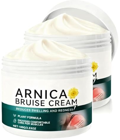 Crème à l'arnica pour les ecchymoses et les gonflements, crème extra-forte à l'arnica pour les ecchymoses, ingrédients naturels, idéale pour les sportifs, formule à absorption rapide. (2 pcs)