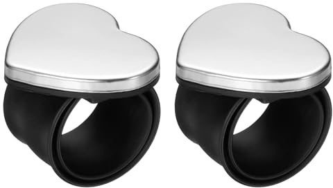 QUARKZMAN 2 Pezzi Bracciale Magnetica Portaspilli A Forma di Cuore Cuscino per Spilli da Polso in Silicone Fascia Regolabile per Cucire E Trapuntare Nero