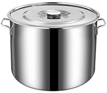 Pentola per zuppa in acciaio inossidabile Pentola con coperchio Pentole multiuso di grande capacità per la di casa Ristorante Acciaio inossidabile durevole e antiruggine premium