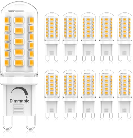 Eco.Luma G9 LED Warmweiß Dimmbar, 2700K 3W Ersatz 40W-50W Halogenlampe, 500LM, AC220V-240V, Kein Flackern, LED G9 Glühbirne Warmweiss, 10er Pack