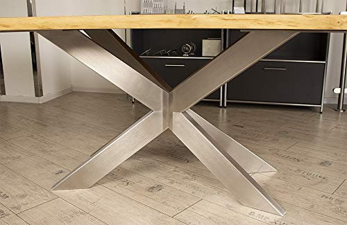 KTC Tec Kreuzgestell Edelstahl Valencia 100x40 H690 L1400 Tischgestell Küchentisch Esstisch Tischuntergestell X-Gestell