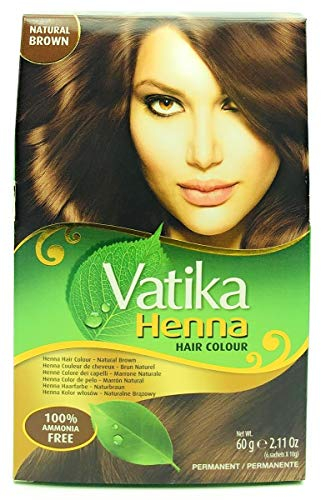 Dabur Vatika Henna Hair Colour Permanent Natural Brown 6x10g (insgesamt - 60g)
