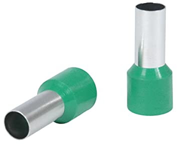 Terminals - Crimp Lugs - Pre-Insulated End Pieces - Pre-Insulated Cable Tips - Electrical Connection - 10 Pre-Insulated End Pieces 16 mm² Green