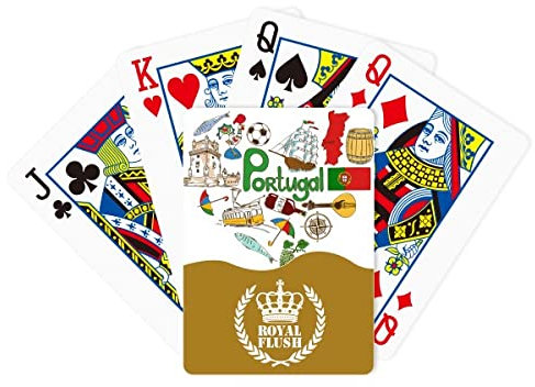 Portugal Love Heart Landscap-Nationalflagge Royal Flush Poker Spielkartenspiel
