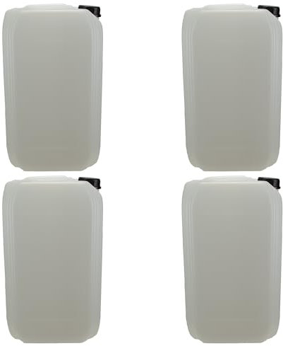 ITP Packaging 4 PACK - 25 Litre Plastic Jerry Can with T/E Cap for Camping, Caravanning, Boating Water Transportation and Storage