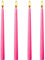 Kandelo 10inch Taper Candles-Set of 4 Tapered Candle, Tall Candlesticks,Dripless and Smokeless,Home Dinner Candle, Party, Wedding, Halloween, Christmas Candles (10 inch, Pink)