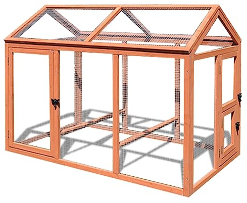 hasenstall kaninchenstall Freilaufgehege mit Netzabdeckung für Huhn, Kaninchen, Geflügel, Haustier, Kaninchenstallgehege, Katzen Küken Kleintier Spielplatzkäfigstall für Garten Hinterhof ( Color : Bro