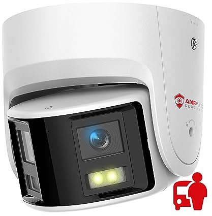 Anpviz 6MP PoE Dual Lens Security Camera Outdoor, Panoramic 180° Wide Angle IP Dome Camera with Human/Vehicle Detection, Full Metal Housing, Two Way Talk, Built-in Micro SD Card Slot IPC-D3866PD-SA
