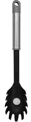 Fackelmann MODE Spaghetti Spoon, Non-Stick Anti-Scratch Plastic Server, Pronged Pasta Fork with Portion Measure, Serving Spoon, Scoop & Drain Heat-Resistant Utensil to 200 Degree Celsius, 31cm